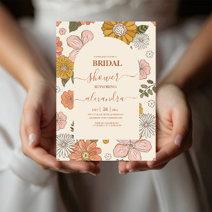 Retro Groovy 70's Themed Bridal  Invitation