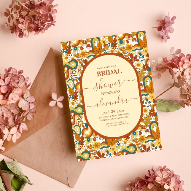 Retro Groovy 70's Themed Bridal  Invitation (Creator Uploaded)