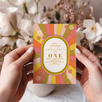 Retro Groovy 70's Themed Muted Tones 1st Birthday