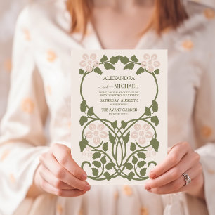 Retro Groovy 70's Themed Muted Tones Wedding Invitation