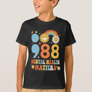 Retro Groovy 988 Mental Health Problems Suicide Pr T-Shirt