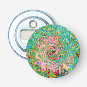 Retro Groovy Abstract Colourful Rainbow Swirl Bottle Opener