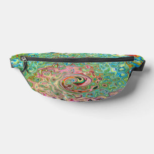 Retro Groovy Abstract Colourful Rainbow Swirl Fanny Pack