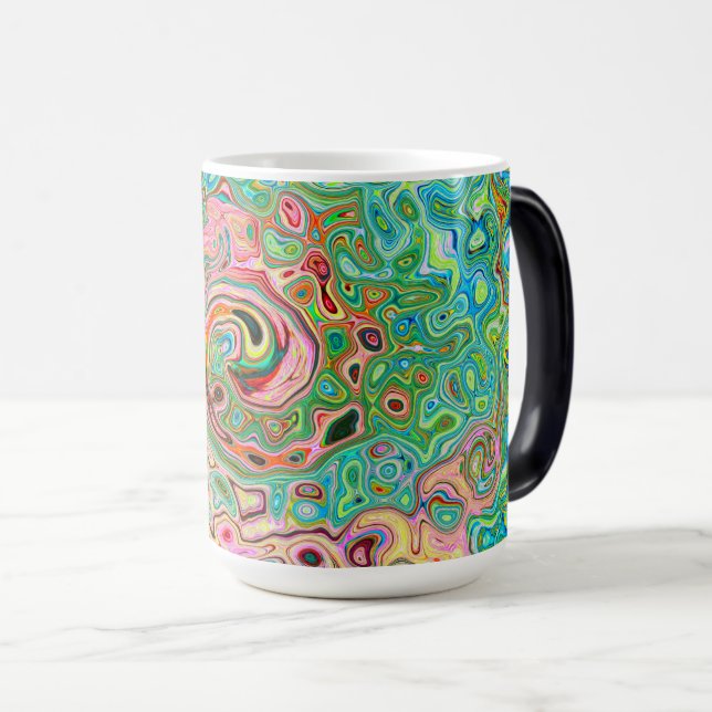 Retro Groovy Abstract Colourful Rainbow Swirl Magic Mug (Front Right)