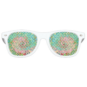 Retro Groovy Abstract Colourful Rainbow Swirl Sunglasses