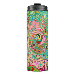 Retro Groovy Abstract Colourful Rainbow Swirl Thermal Tumbler