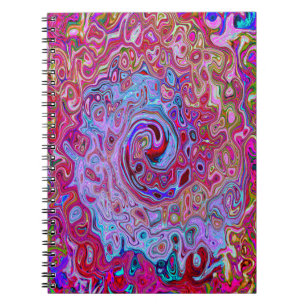 Retro Groovy Abstract Lavender and Magenta Swirl Notebook