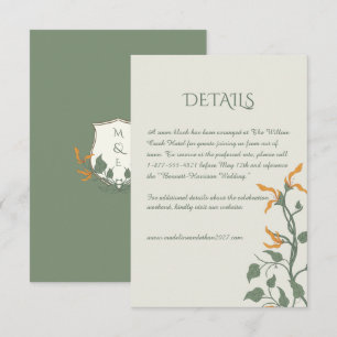 Retro Groovy Art Nouveau Floral Details Enclosure Card
