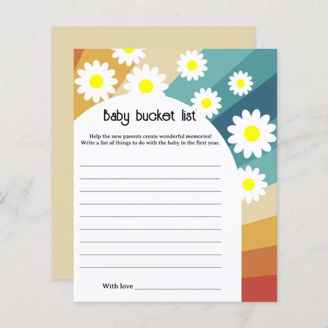 Retro Groovy - Baby bucket list (Front/Back)