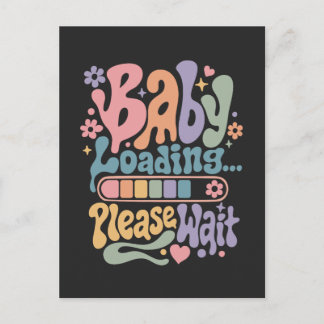 Retro Groovy Baby Loading Please Wait Maternity Postcard