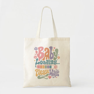 Retro Groovy Baby Loading Please Wait Maternity Tote Bag