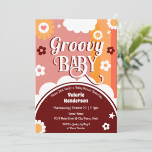 Retro Groovy Baby Shower  Invitation