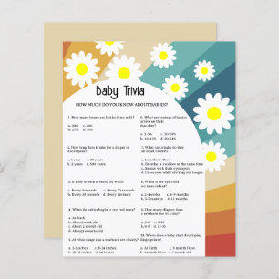Retro Groovy - Baby Trivia Baby Shower Game