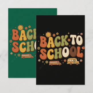 Retro Groovy Back to School Design Thank You Card