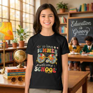 Retro Groovy Back To School Sunglasses Tropical Bo T-Shirt