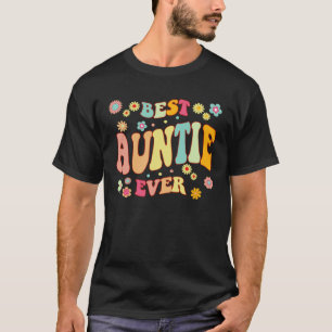 Retro Groovy Best Auntie Ever Mothers Day T-Shirt
