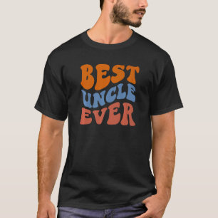 Retro Groovy Best Uncle Ever Wavy Hippie Boho 70s T-Shirt