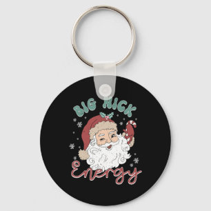 Retro Groovy Big Nick Santa Energy Fun Christmas X Keychain