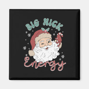 Retro Groovy Big Nick Santa Energy Fun Christmas X Magnet