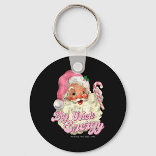 Retro Groovy Big Nick Santa Energy Pink Santa Chri Keychain