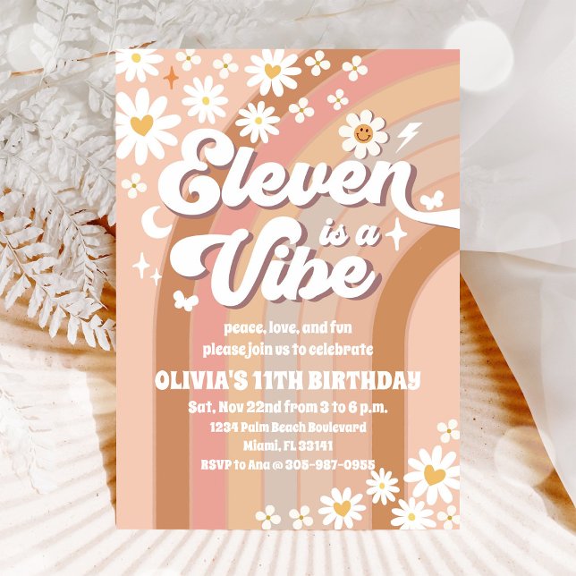 Retro Groovy Birthday Party Invitation (Creator Uploaded)