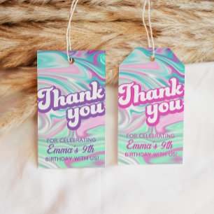 Retro Groovy Birthday Thank You Favour Gift Tags