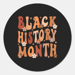 Retro Groovy Black History Month African American Classic Round Sticker