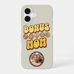Retro Groovy Bonus Mom 70s Aesthetic Stepmom iPhone 16 Case