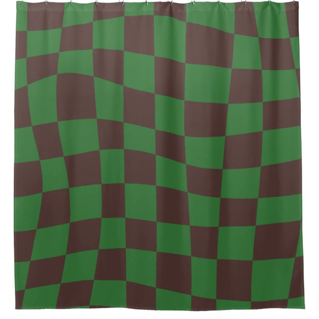 Retro Groovy Brown wavy checkered Pattern (Front)