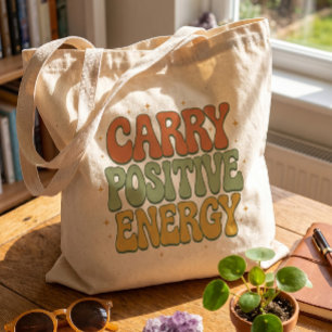 Retro Groovy Carry Positive Energy Tote Bag
