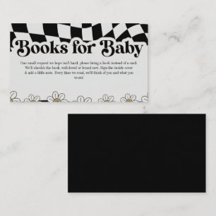 Retro Groovy Chequered Black White Books for Baby  Enclosure Card