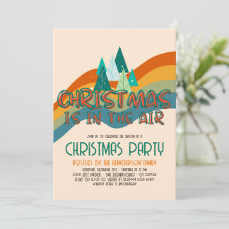 Retro Groovy Christmas Budget Holiday Party Invitation