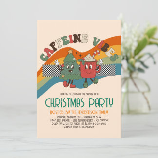 Retro Groovy Christmas Budget Holiday Party Invitation