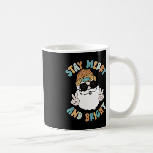 Retro Groovy Christmas Merry Stay Bright Santa Cla Coffee Mug