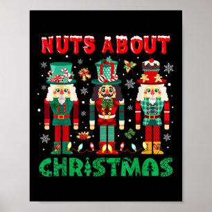 Retro Groovy Christmas Nuts About Christmas Nutcra Poster