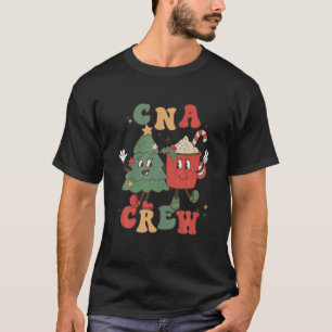 Retro Groovy CNA Crew Christmas Nurse Xmas Tree Co T-Shirt