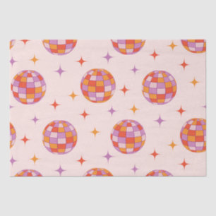 Retro Groovy Colourful Disco Balls Pattern Tissue Paper