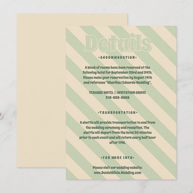 Retro Groovy Colourful Wavy Boho Wedding Enclosure Card (Front/Back)