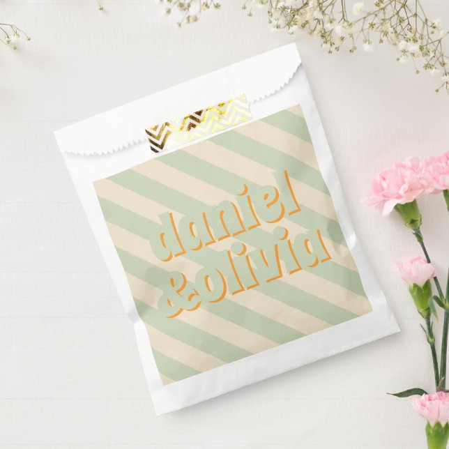 Retro Groovy Colourful Wavy Boho Wedding Favour Bag (Sealed)