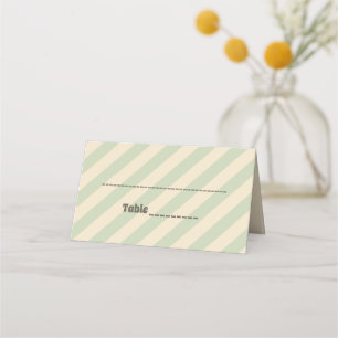 Retro Groovy Colourful Wavy Boho Wedding Place Card