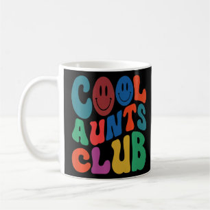 Retro Groovy Cool Aunts Club Smile Face  New Aunt  Coffee Mug