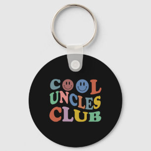 Retro Groovy Cool Uncles Club Smile Face Funny New Keychain