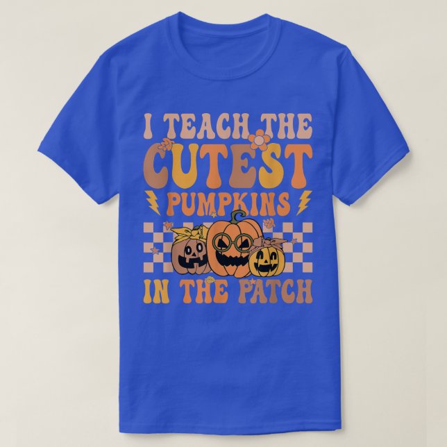 Retro Groovy Coolest Pumpkin In The Patch Hallowee T-Shirt (Design Front)