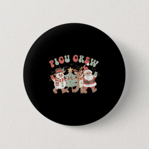 Retro Groovy Cu Nurse Christmas Tree Snowman Reind 2 Inch Round Button
