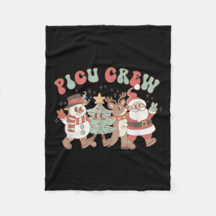 Retro Groovy Cu Nurse Christmas Tree Snowman Reind Fleece Blanket