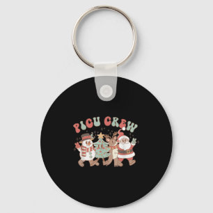 Retro Groovy Cu Nurse Christmas Tree Snowman Reind Keychain