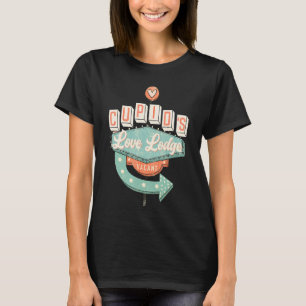 Retro Groovy Cupidu2019s Love Lodge Valentineu2019 T-Shirt