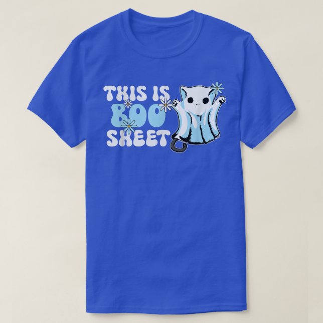Retro Groovy Cute Ghost Spooky Halloween This Is B T-Shirt (Design Front)