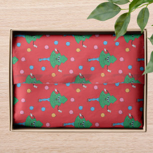 Retro Groovy Dancing Christmas Tree Pattern Tissue Paper