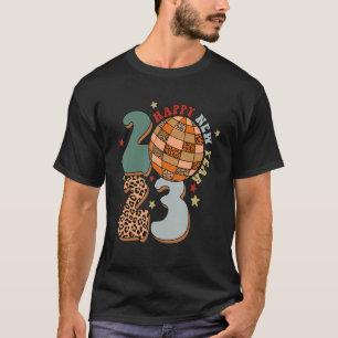 Retro Groovy Disco Ball Goodbye 2022 Happy New Yea T-Shirt
